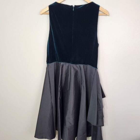 Adrianna Papell Emerald Velvet Taffeta Party Dress Size 10 NWT Wedding Holiday - Picture 4 of 13